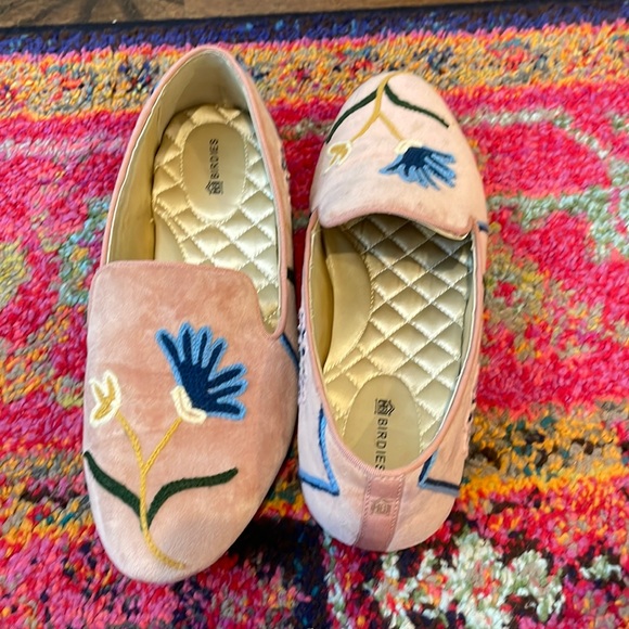 Birdies Shoes - Birdie pink velvet flats- comfy teacher shoes